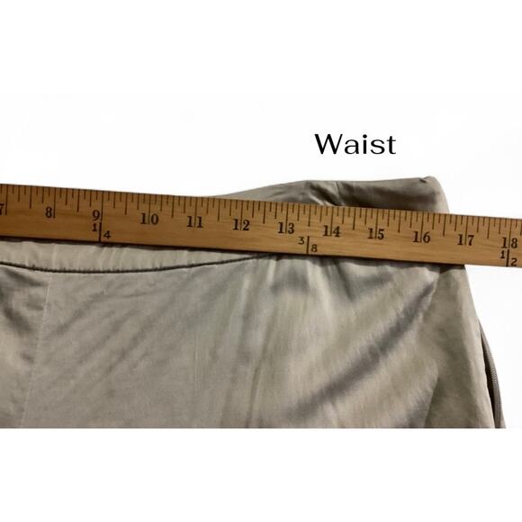 EILEEN FISHER M Satin Look Pants Lycocell Stretch Side Zip Straight gray - Picture 3 of 6